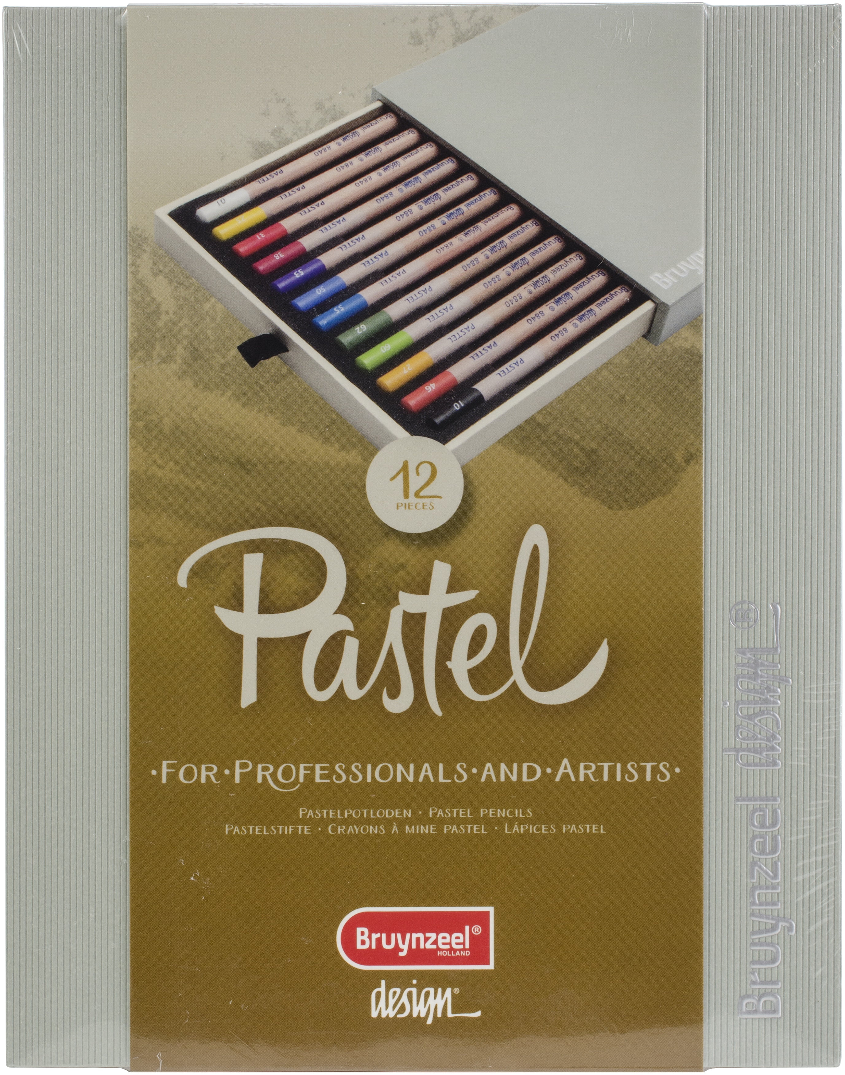 Bruynzeel Design Pastel Pencils - Set of 12, Assorted Colors