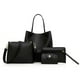 thumbnail image 1 of Qarigey Conjunto de bolsos de mano, Kit de tarjetero, artesanía, bolso de gran capacidad, bolso de hombro, manija, superficie lisa exquisita Carteras Negro, 1 of 6