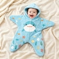 thumbnail image 5 of felwors Baby Starfish Onesie,Cozy Star Babies Swaddle Bag,Infant Soft Fleece One Piece Romper,Fall Winter Warm Outfits, 5 of 6