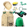 thumbnail image 2 of Kit de aventura libre duradero, chaleco de carga y sombrero Caja de observación Ropa para jugar Silbato Juguetes para Hugo Juguetes Explorer, 2 of 9