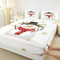 thumbnail image 3 of Castle Fairy Teens Kawaii Snowman 4 Pieces Queen Sheet Sets,Winter Snowflakes Ultra Soft Flat Sheet,Merry Christmas Queen Fitted Sheet,Super Cozy Room Decor, 3 of 7