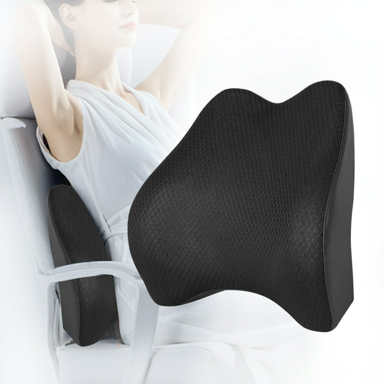 Livtribe Lumbar Support Pillow,Breathable 3D Mesh Memory Foam Back Cushion  Pillow for Office Chair/Car Seat / Computer Chair and Wheelchair (Black)