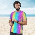 thumbnail image 4 of Wukai Rainbow Scales2 Print Men's Short-Sleeved Mesh T-Shirt,Quick-Dry Short Sleeve Workout T-Shirt-Small, 4 of 8