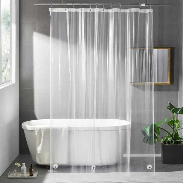 Clear Shower Curtain Liner 71 x 75 inch, Heavy Duty Shower Liner with 3