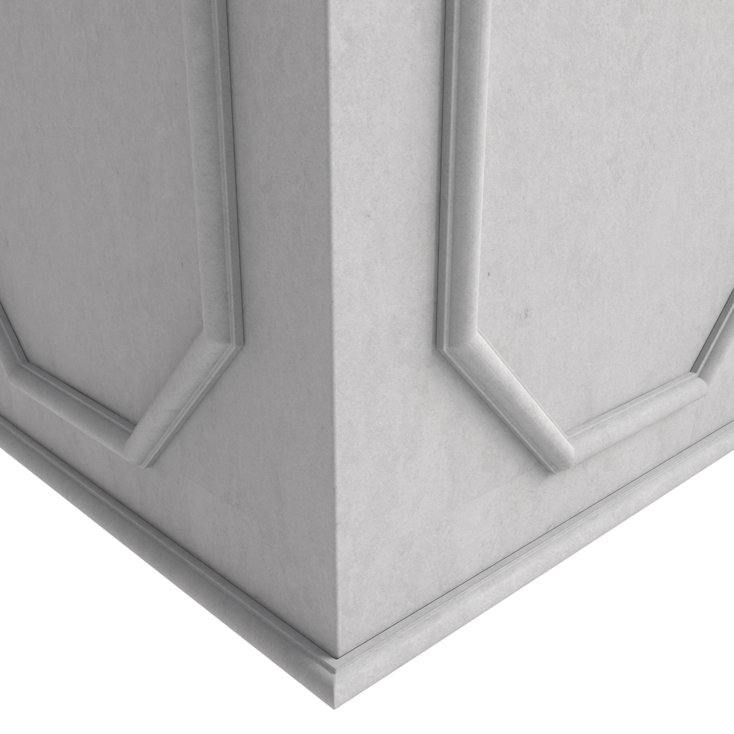 LeisureMod Sprout Series Cubic Fiber Stone Planter in White 8 Cube