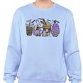 thumbnail image 2 of Halloween Coffee Sweatshirt Unisex Small Light Blue, 2 of 5