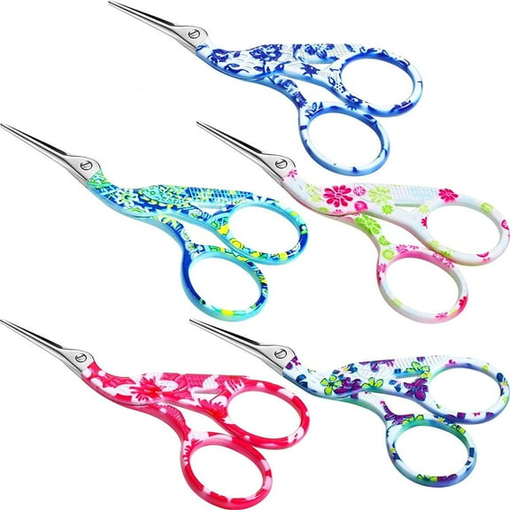 5 Pieces Stork Bird Scissors Embroidery Scissors 3.7 Inch Stainless Steel Tip Classic Stork Scissors Sewing Dressmaker Scissors Shears for Sewing, Craft, Art Work and Everyday Use