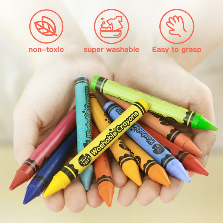  Jumbo Washable Crayons for Toddlers, 24 Colors Non Toxic  Twistable Crayons, Easy to Hold Silky Gel Large Crayons Set with 11 x  157.48 Coloring Roll Painting Paper for Kids Boys Girls