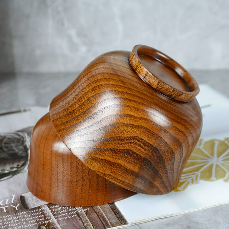 Wooden Bowl Japanese Style Wood Rice Soup Salad Food Container Large small  new