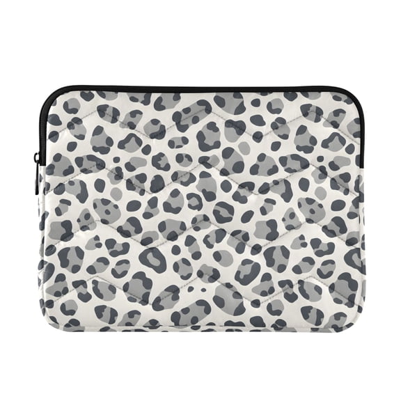 FORMRS 13-13.3 inch Laptop Sleeve Case Soft Carrying Quilted Computer Bag Cover, Gray Leopard Pattern