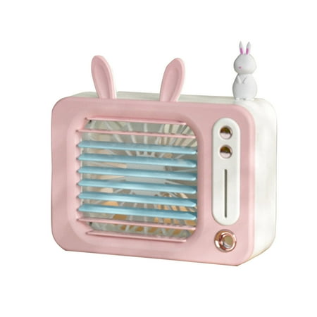 

STEADY Portable Misting Fan USB Rechargeable Desktop Fan Personal Silent Fan With Water Spray For Home Travel Camping Pink