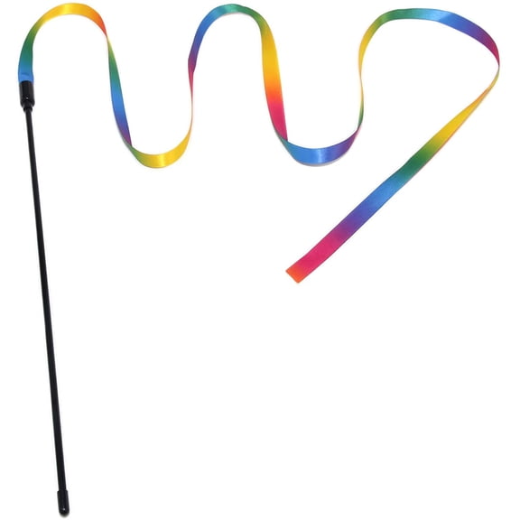 Interactive Cat Toys Teaser Rainbow Wand String - 1 PackC