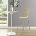 thumbnail image 2 of Modern Contemporary Urban Design Bar Pub and Dining Kitchen Bar Side Stool Chair, Wood Metal Steel, Natural, 2 of 4