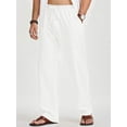 thumbnail image 4 of GENTS BLISS Linen Men Pants Elastic Waist Drawstring Pants for Men Casual Beach Men Pants with Pocket, 4 of 11