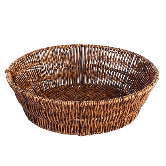 EeaseMX 1 cesta de ratán sintético retro, cesta de plástico (tamaño M, marrón claro)