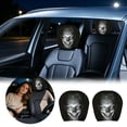 thumbnail image 2 of 2-Pack Scary Face Car Headrest Covers Glowing Eye Elastic Seat Protectors Universal Fit for SUV Truck Auto Interior, 2 of 9