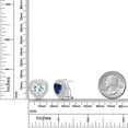 thumbnail image 2 of Gem Stone King 925 Sterling Silver Blue Simulated Sapphire and White Moissanite Post Clip Earrings for Women (9.85 Cttw, Heart Shape 10MM), 2 of 3