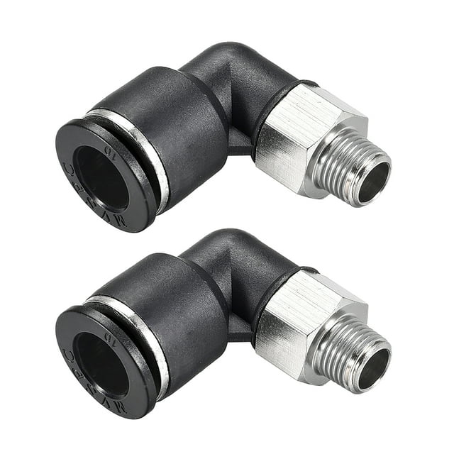 Conector de tubo de empuje a conectar, tubo de 10mm OD x rosca de 1/8 NPT, ajuste de aire neumático de bloqueo de empuje 2 piezas