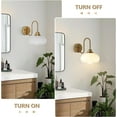 thumbnail image 4 of KCO Lighting Brushed Gold Wall Sconces Set of 2 Milk Glass Wall Sconce Mid Century Modern Wall Sconce Frosted Globe Bathroom Sconces Wall Lighting, 4 of 8