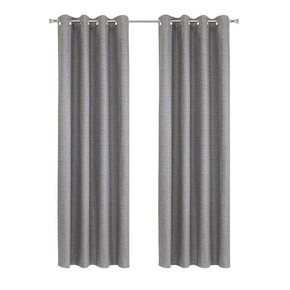 Thermaplus Mason Texture Printed Blackout Grommet Curtain Panel 52 x 63 in Grey