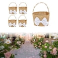 thumbnail image 6 of 5 Pieces Wedding Decoration Basket, Burlap Flower Basket Bag, Burlap Bag Party Supplies Wedding Flower Basket Bag, for Wedding D, 6 of 8