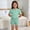 Mint Green, variant on Eltusu Girls Cotton Outfit Sets, Crewneck Comfort 2PC Short Sleeve Summer Clothes Sets Pink Size 6 T