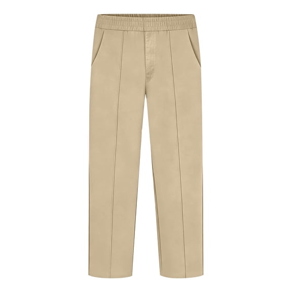 Uniform Pants for Boys Straight Pants with Pockets Pull On Chino Pants Stretch Pants Boys Beige Uniform Pants Back to School Outfits Kids Boys Clothes 6-7 Years