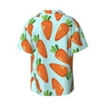 thumbnail image 2 of Easygdp Cartoon Carrot Men's Casual Short-sleeved Shirt with Pocket and Button Suitable for Beach Vacation Leisure - XX-Large, 2 of 7