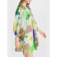 thumbnail image 3 of Niusricy Women Elegant Loose Mini Dress Ladies 3/4 Sleeve Tie-up A-line Dress Dots/Flower Print Flowy Maxi Dress Summer Casual Tunic Dress Fashion Comfy Sundress Oversized for Beach Shopping Daily, 3 of 5