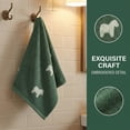 thumbnail image 3 of Unique Bargains 2Pcs Pure Cotton Cute Animal Soft Quick Dry Towels Green 28" x 13", 3 of 8
