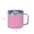 thumbnail image 3 of JHyouerji 12oz Coffee Mug,Pink Double Wall Vacuum Insulated Stainless Steel Camping Coffee Mug with Handle Spill Proof Sliding Lid Outdoor Travel Thermal Cup, 3 of 6