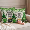 thumbnail image 2 of St. Patrick's Day Outdoor Waterproof Pillow Covers, Spring Lucky Shamrocks Gnomes Vintage Decorative Square Throw Pillowcase Sofa Cushion Sham for Patio/Couch/Chair, 18"x18" 2 Pack, 2 of 8