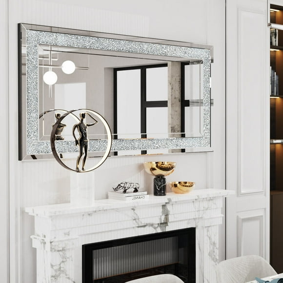 Wisfor 1.2M Oversized Luxury Decorative Wall Mirror Crushed Diamond Full Length Mirror