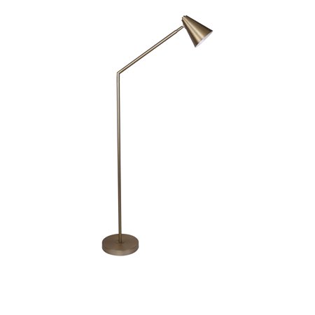 60" Plated Gold Metal Task Floor Lamp