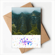 Jungle Valley Cliff Fog Forest Welcome Back Greeting Cards Envelopes Blank
