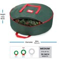 thumbnail image 2 of 1PC Christmas Wreath Storage Bag Round Garland Wreaths Storage Container with Clear Window Holiday Wreath Storage Box Strong Handles and Zippers, PE Green 75*20cm, 2 of 7