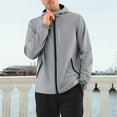 thumbnail image 4 of Zimjoy Men's Windbreakers Lightweight Water Resistant Athletic Hoodie Athletic Plus Size Hooded Rain Coat with Zipper Pocket Golf Running Coat, Gray XL, 4 of 4