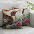 thumbnail image 3 of Qinduosi Watercolor Floral Hummingbird Pillow Covers - Spring Bird with Flower Throw Pillow Covers Tropical Cushion Covers of Outdoor Pillowcases for Sofa Couch White, 3 of 5