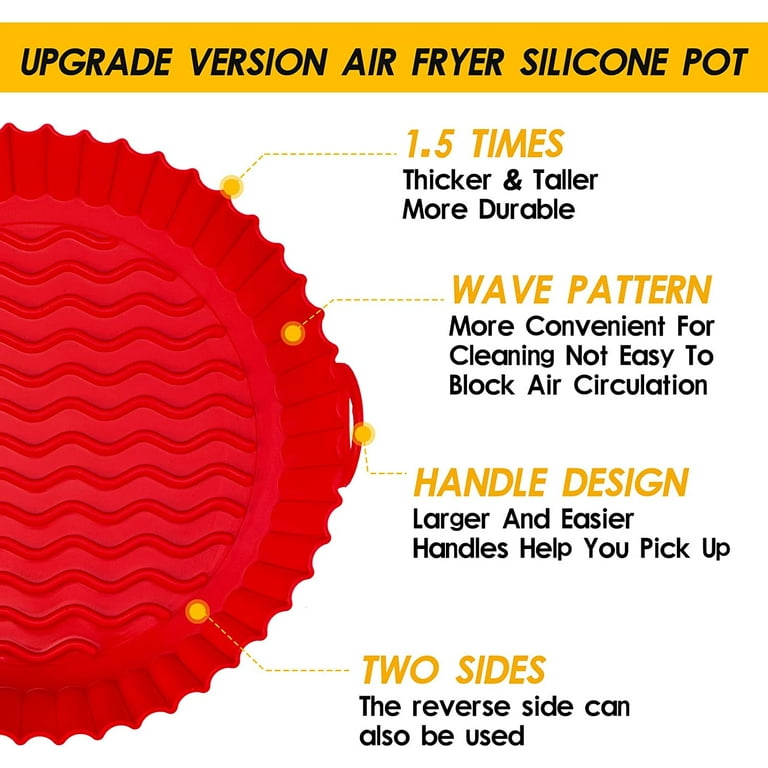 WAVELU Air Fryer Silicone Pot - [UPGRADED] Food Safe Air fryers