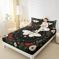 thumbnail image 4 of jejeloiu Red Cartoon Mushroom Twin Sheet Sets,Boho Bohemian Moth Twin Fitted Sheet,Rustic Fungus Plants Flat Sheet For Girls Boys,Ultra Soft Home Decor,3 Pieces, 4 of 7