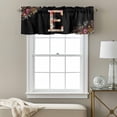 thumbnail image 3 of Black Letter E Flower Valance Curtain for Windows Watercolor Alphabet E Pink Beige Floral Leaf Rod Pocket Curtain Valances Short Window Treatments for Kitchen Bathroom Laundry Basement 60 x 14 Inch, 3 of 9