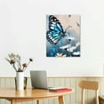 thumbnail image 5 of FCXZI Butterfly Bathroom Decor Wall Art Teal Wall Decor Butterfly Canvas Decorated Flower Prints Painting Artwork for Bathroom living room Bedroom  16x20in, 5 of 5
