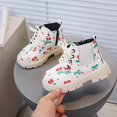 thumbnail image 2 of Viluyesy Girls Chelsea Ankle Boots Cherry Print Lace Up Elastic Casual Fashion Walking Shoes White Size 8.5 Toddler, 2 of 8