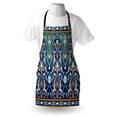 thumbnail image 3 of Moroccan Apron Ethnic Oriental Figure Petals Hippie Vintage Tribal Mosaic Design, Unisex Kitchen Bib Apron with Adjustable Neck for Cooking Baking Gardening, Blue Mustard, by Ambesonne, 3 of 3