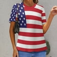 thumbnail image 6 of American Flag Design Women's T-Shirt Short Sleeve T Shirts Tops Tee Ladies Loose T, 6 of 6