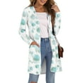 thumbnail image 4 of Hearthz Women's Cardigans Open Front Long Sleeve Kimono Cardigans for Women Dressy Flower Fall Long Cardigan with Pockets, 4 of 8