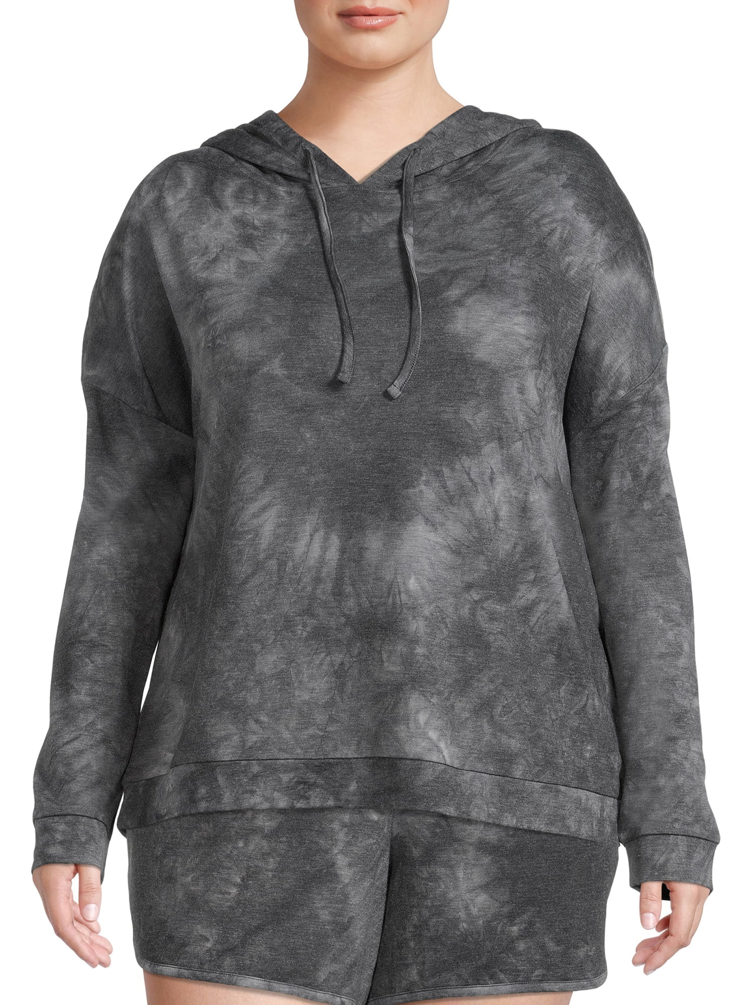 Athletic Works Women's Plus Size Lightweight Printed Hoodie