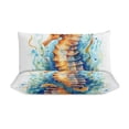 thumbnail image 3 of 3 Pcs Soft Bedding Set, Includes 1 Duvet Cover with Zipper And 2 Pillow Shams,Underwater World Seahorse Watercolor Twin(86"x70"), 3 of 8
