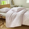 thumbnail image 6 of Pink Gingham Twin Quilt Set, Soft Pre-Washed Microfiber Plaid Twin Bedspread, Lightweight Checked Summer Quilt, Grid Bedding Coverlets for All Seasons (Includes 1 Quilt, 1 Pillow Sham), 6 of 7