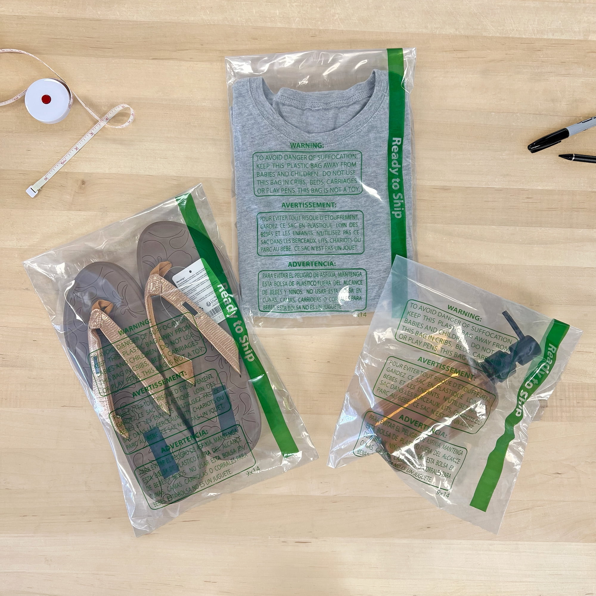 Plymor Ready to Ship 1.5 Mil Wicketed Poly Bags with Permanent Adhesive Strip and Suffocation Warning, 9" x 14" (Pack of 250)